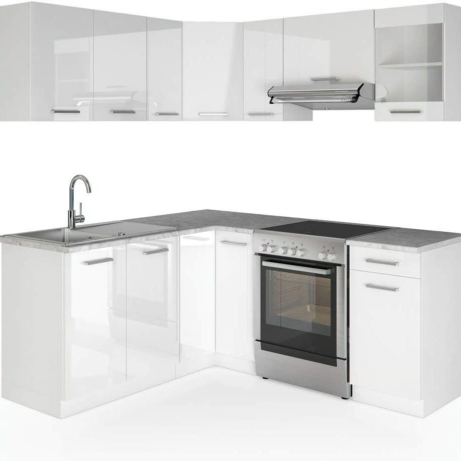 cucina ad angolo completa bianca