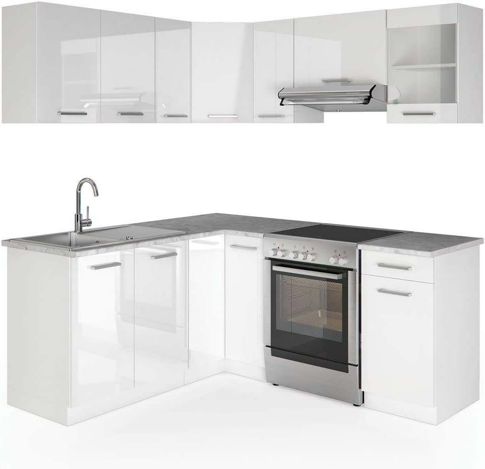 cucina ad angolo completa bianca