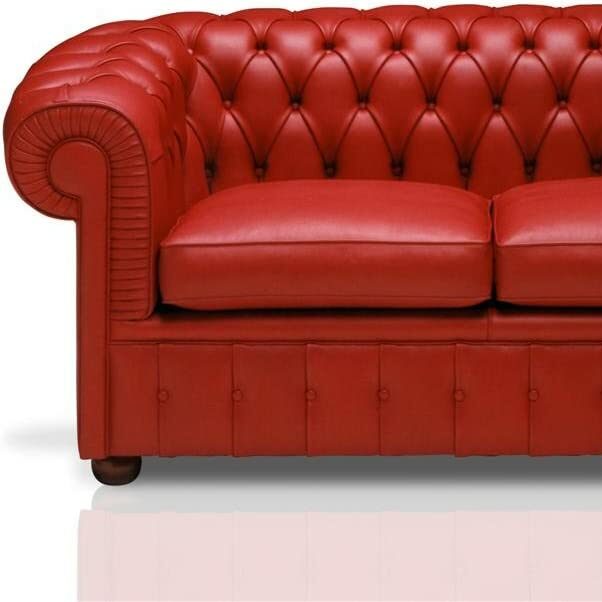 divano chester pelle rosso