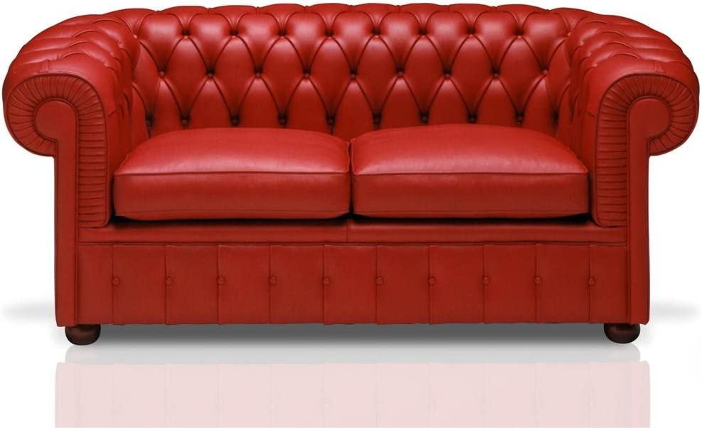 divano chester pelle rosso