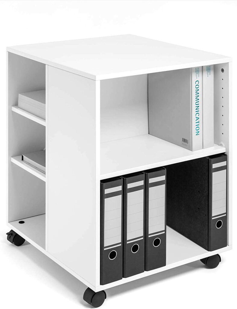mobiletto multiuso con ripiani aperto